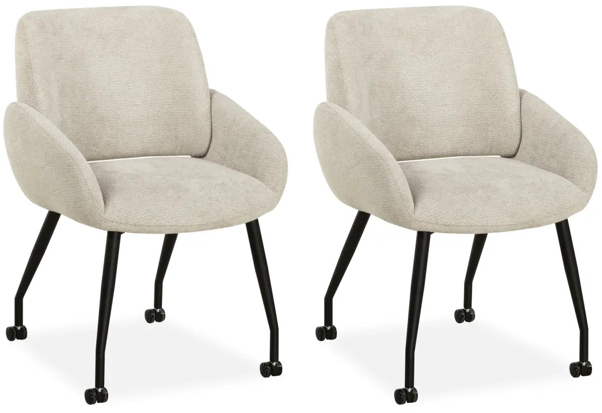 MX Sofa - Eetkamerstoel Rowan - Beige (set van 2 stuks)