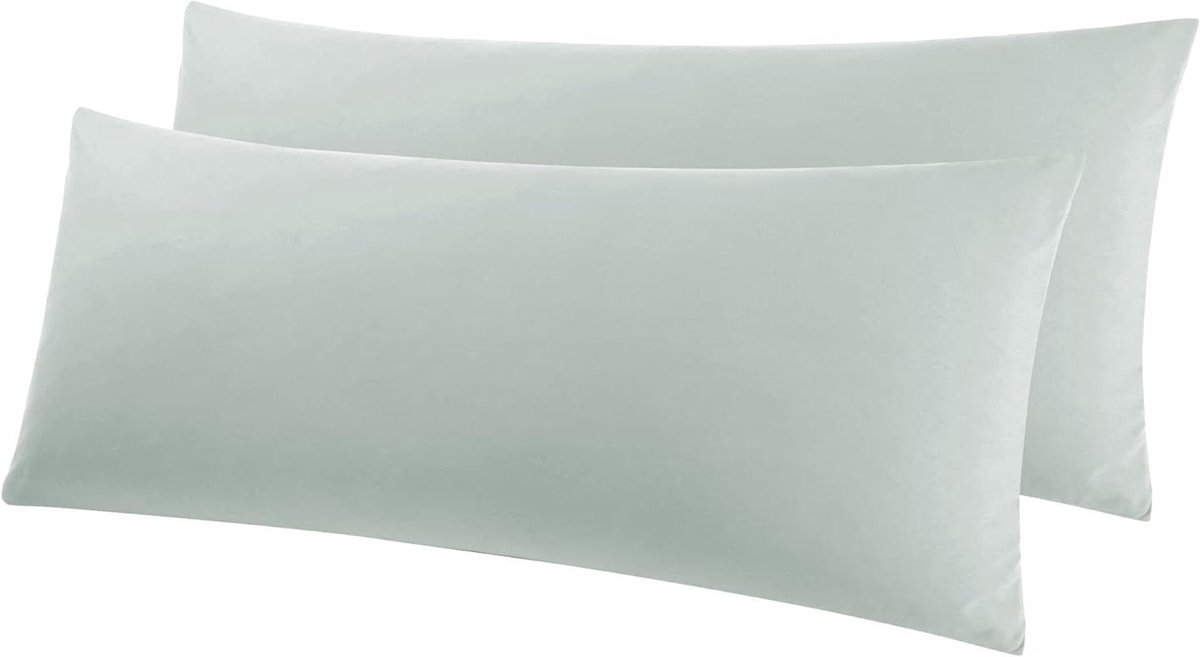 Provento Set van 2 kussenslopen 100% microvezel 50x150 cm lichtgrijs zijslaapkussen decoratieve overtrek met ritssluiting Any