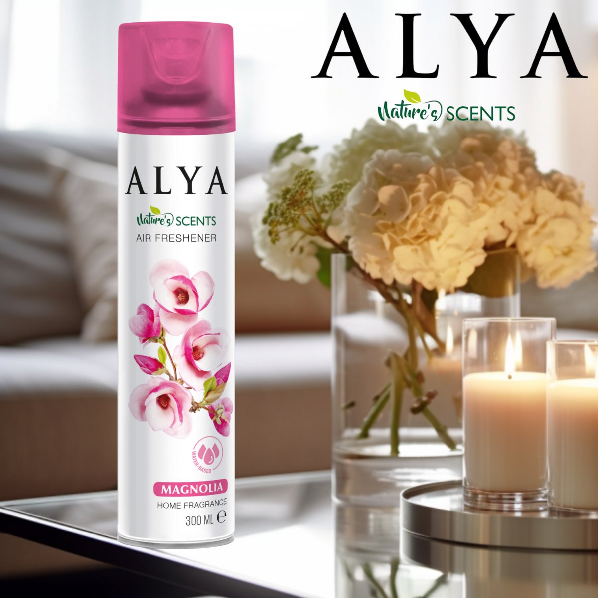 Alya Nature's Scents - Luchtverfrisser Spray - Magnolia - 300ml - Ontspannend Aroma