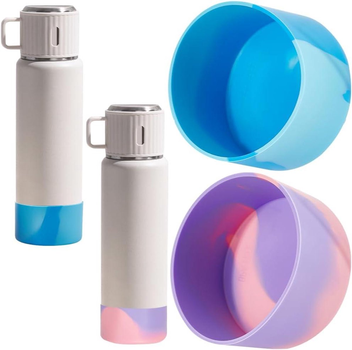 CSGoods - Siliconen laarshoezen voor 40/30 567 ml beker - Camo Roze Blauw - Anti-Slip - Sportbeker Beschermhoezen