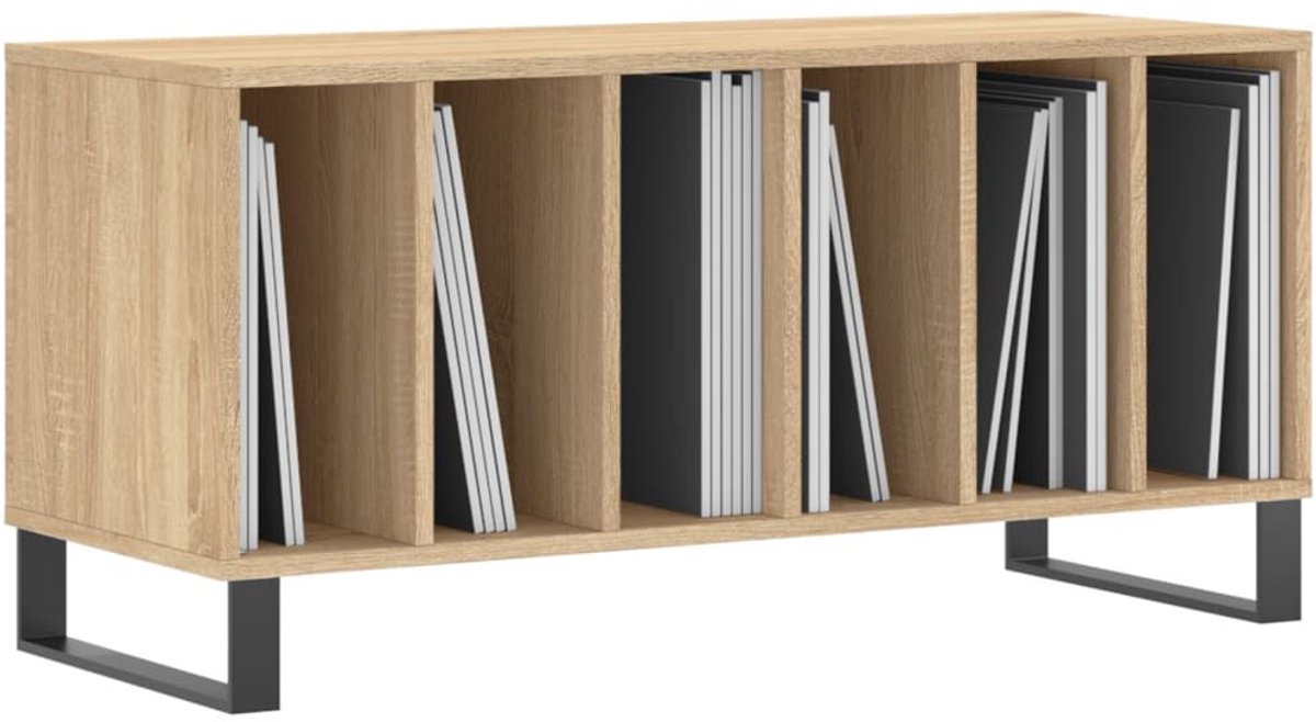 Platenspeler Meubel - LP-kast - Platenspelerkast - Draaitafelstandaard - Platenspelerstandaard - Vintage Displayplank - Sonoma Eiken