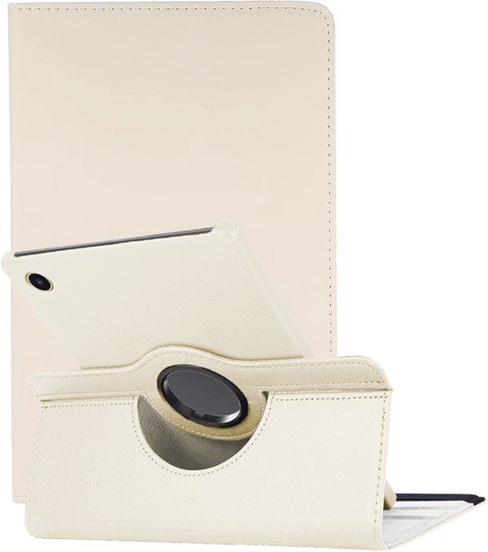 Samsung Galaxy Tab A11 Plus hoes 360 graden draaibare bookcase cover wit, bescherming en draaifunctie