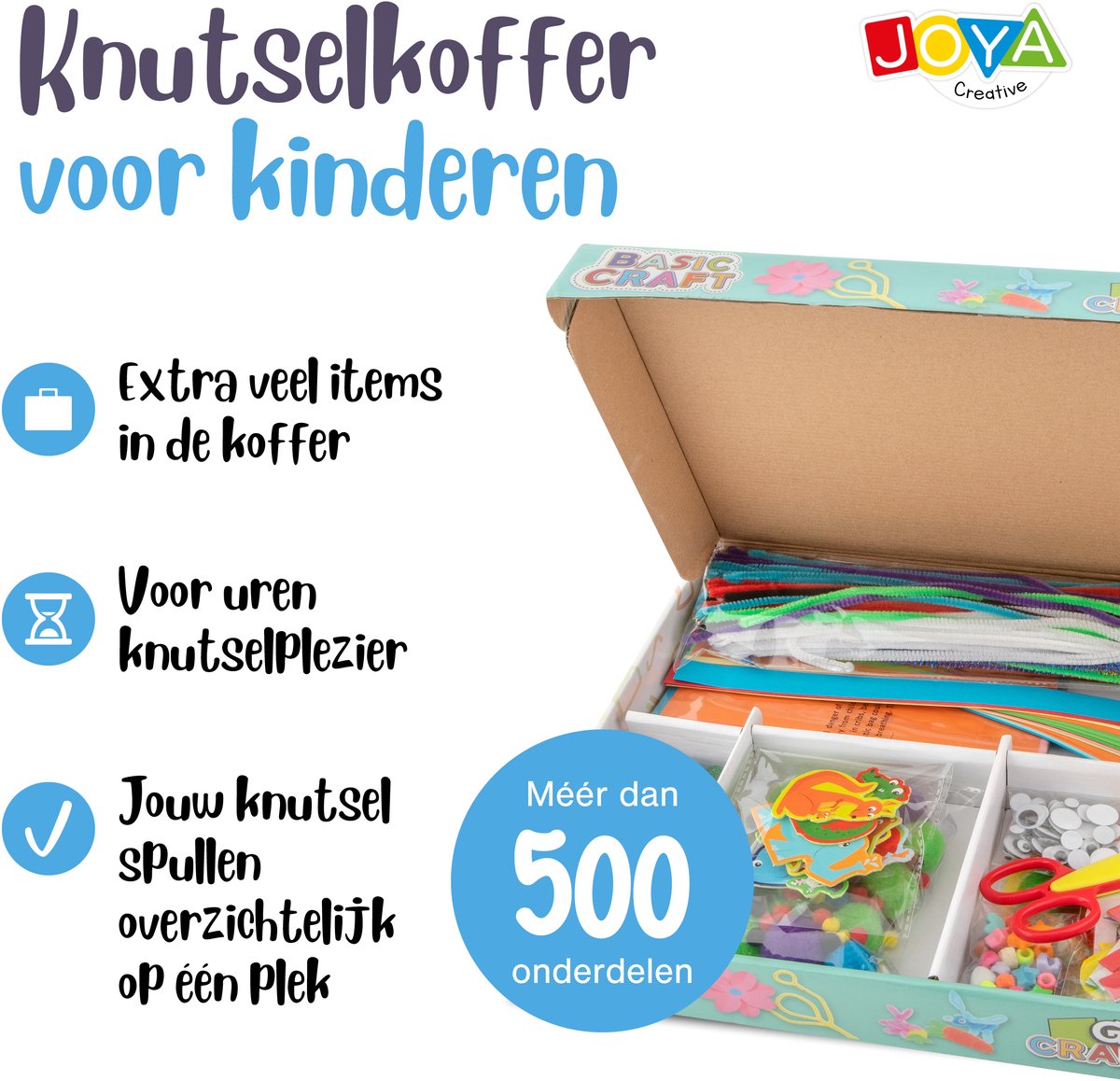 Knutselen Kinderen 500pcs - Knutselkoffer voor Jongens en Meisjes - Creatief Speelgoed - Knutselen - Joya Creative — afbeelding 7