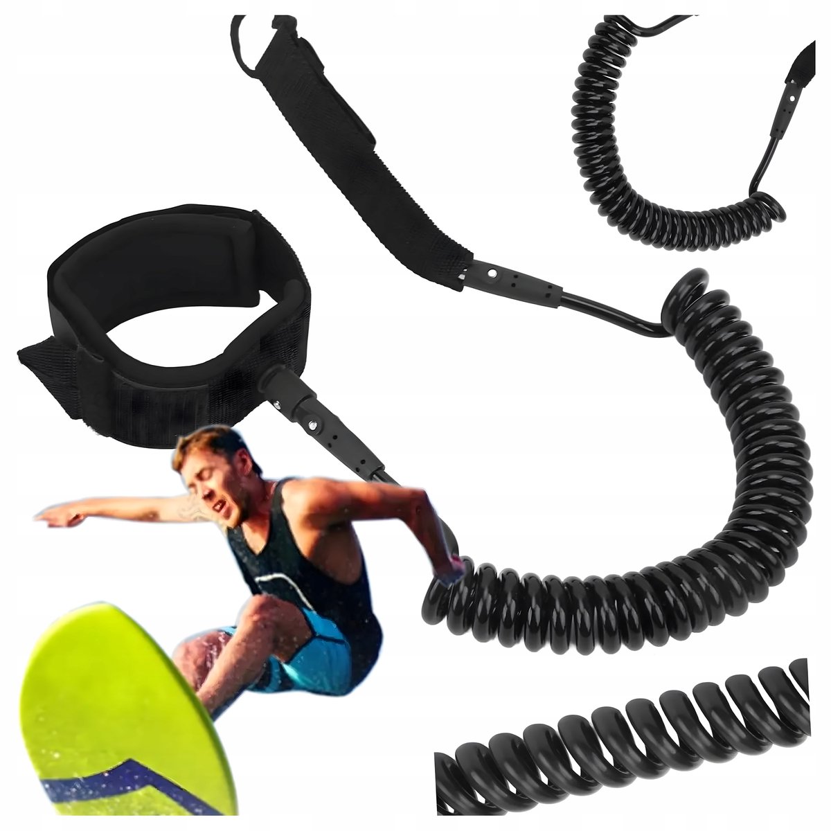 SUP Veiligheidslijn Enkelband - Lange & Flexibele Leash