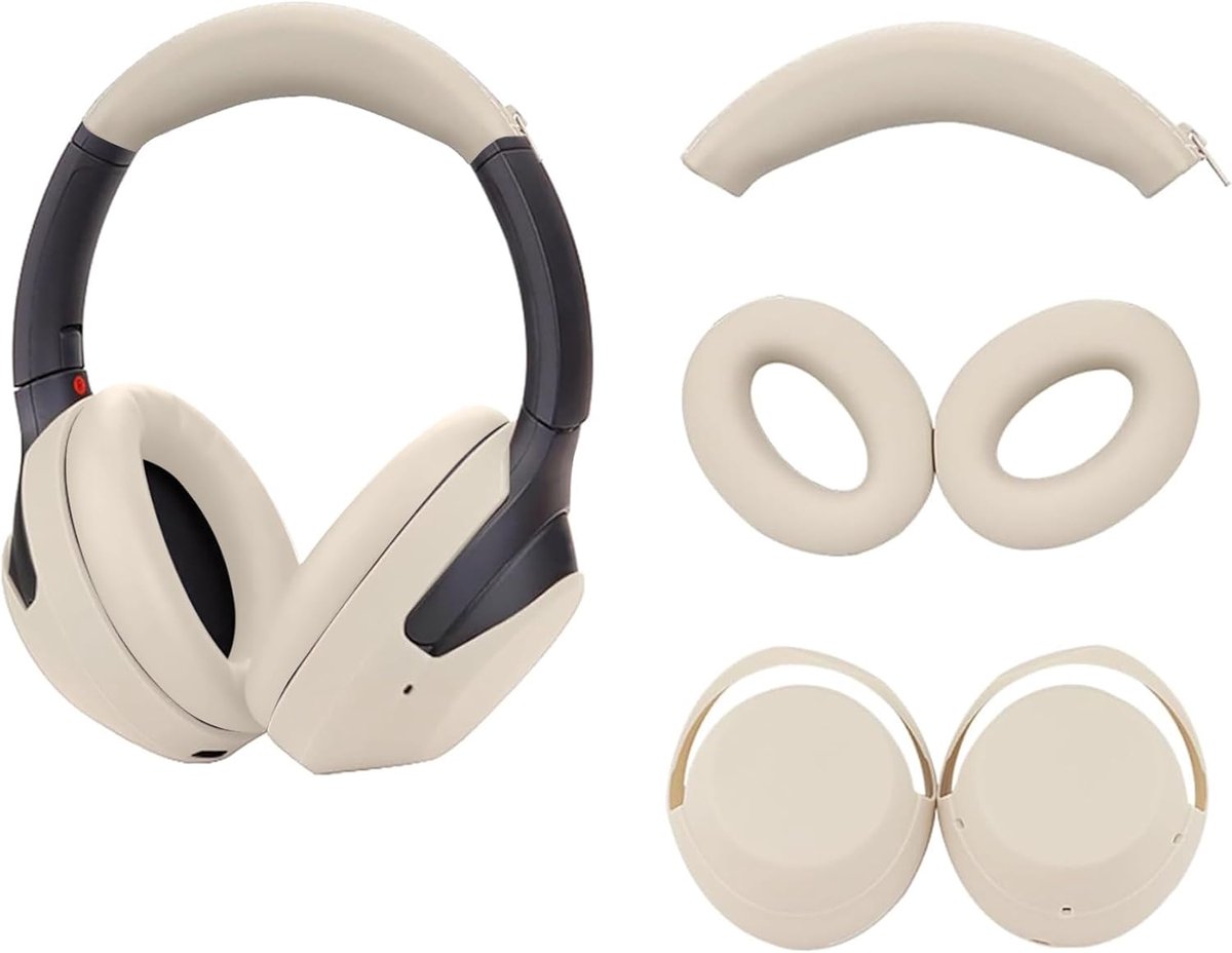 Oorkussens voor Sony WH-1000XM4 Noise Cancelling Hoofdtelefoon - Beschermhoes - beige