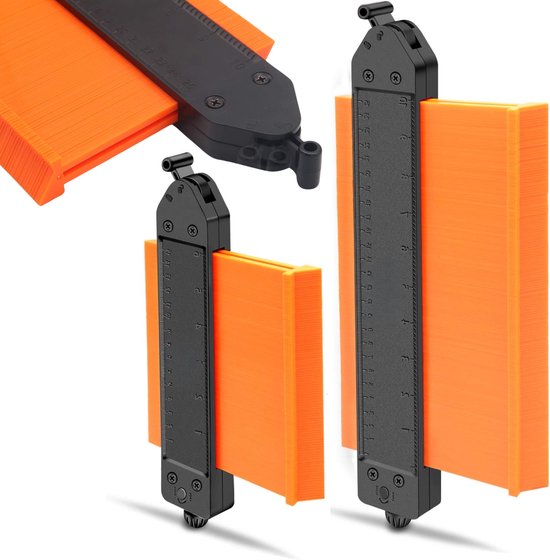 Foto: Maomi aftekenhulp set van 2 25 12 cm aftekenhulp met vergrendeling en draaiknop contourmal hoekmeter profieldiepte meter meethulp profielmal profielmeter laminaat legset voor tapijt laminaat tegels hout en meer 
