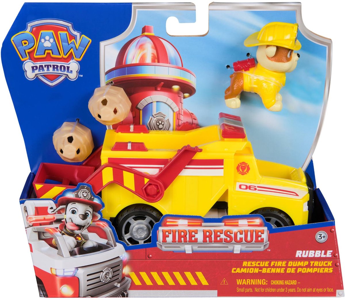PAW Patrol - Brandweerredding - Rubble's kiepwagen - speelgoedauto met speelfiguur — afbeelding 10