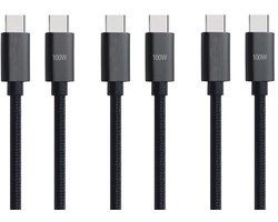 3 stuks OneOne 1,5m oplaadkabel. Sterke USB C naar C kabel. Stevig laadkabel snoer past op Google Pixel 1, 2, 2XL, 3, 3XL, 3a, 3a XL, 4, 4XL, 4a, 5, 5a, 6a, 7, 7 Pro, 8, 8a, 8 Pro, 9, 9 Pro, 9 Pro XL, 9 Fold, C, XL