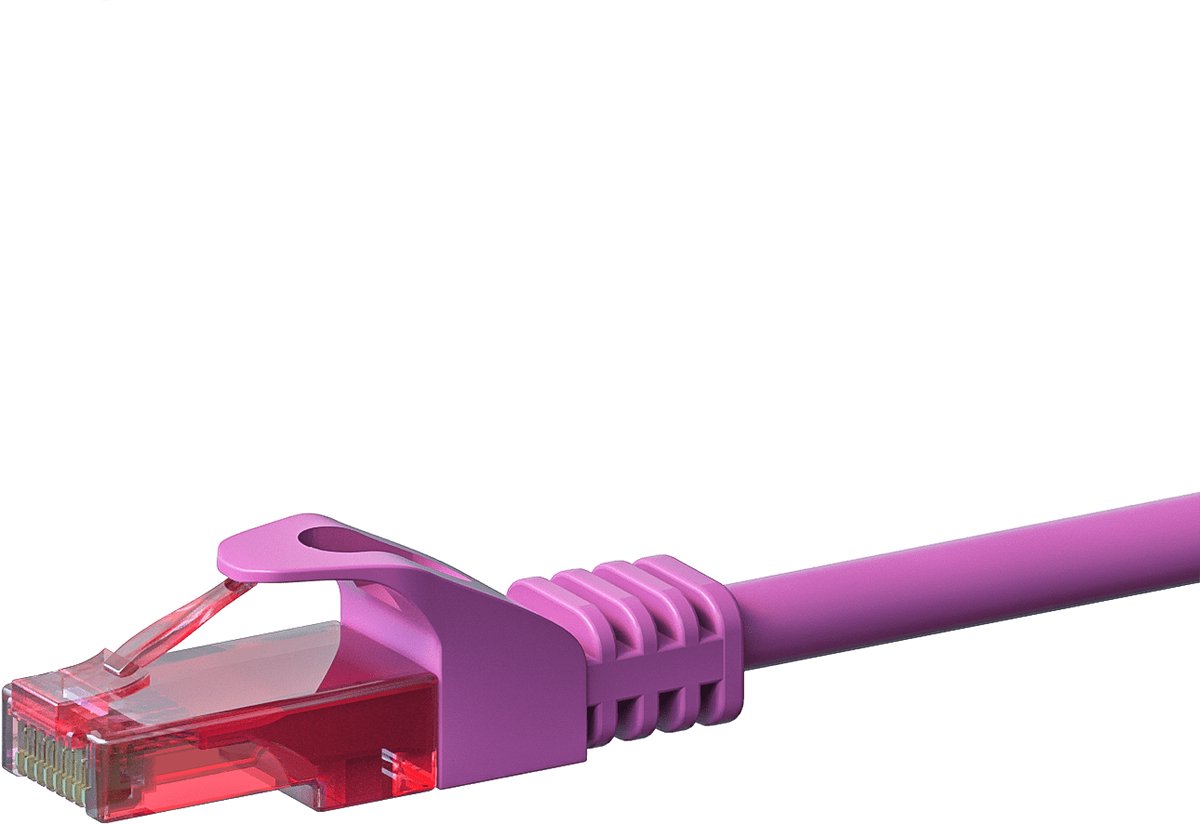 Danicom UTP CAT6 patchkabel - 0,25 meter roze - 100% koper - netwerkkabel - internetkabel - UTP kabel - RJ45 - 1000 mbit/s
