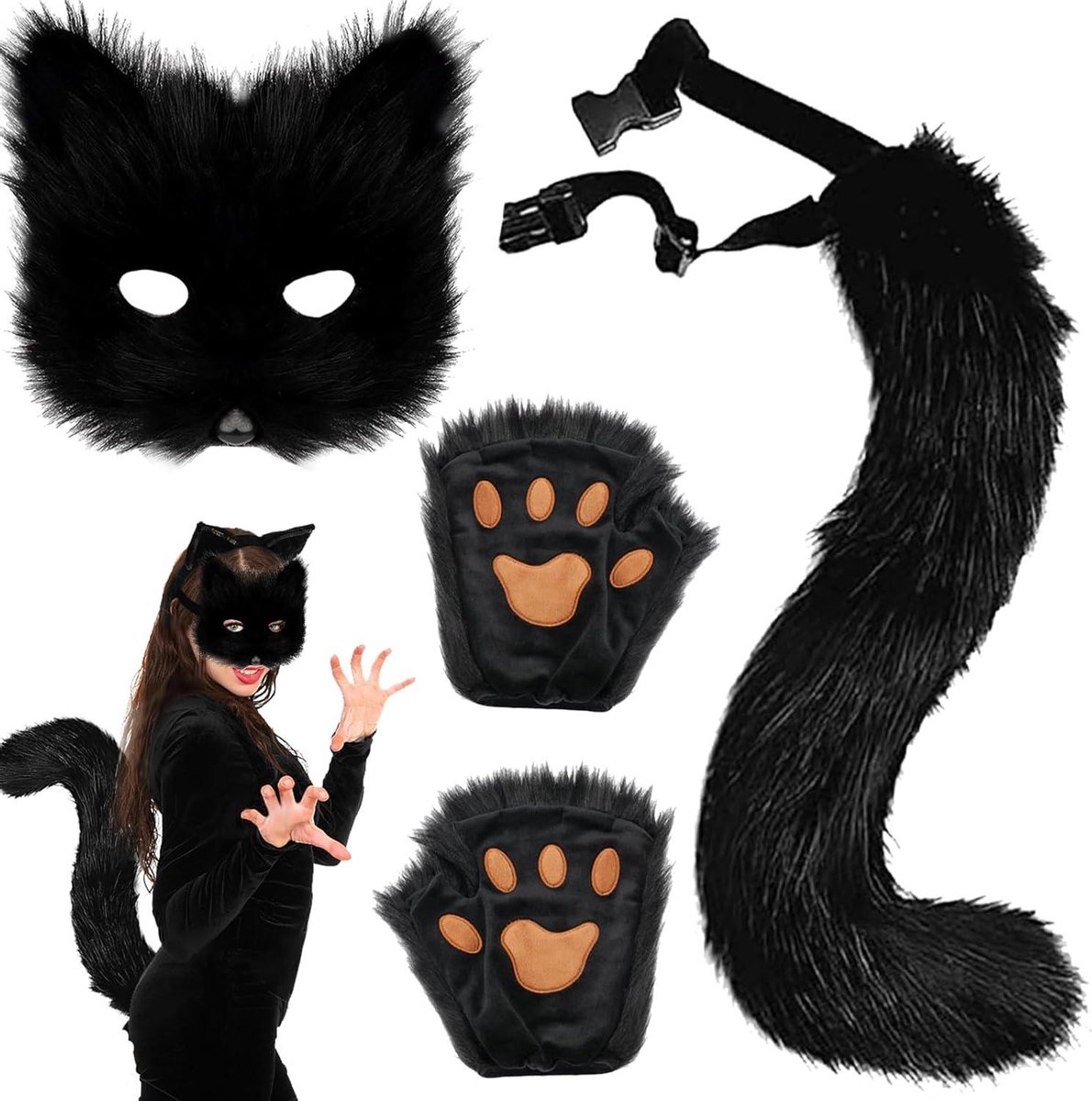 CSGoods - Vossen masker voor carnaval en Halloween - Cosplay kostuumset voor kinderen en volwassenen