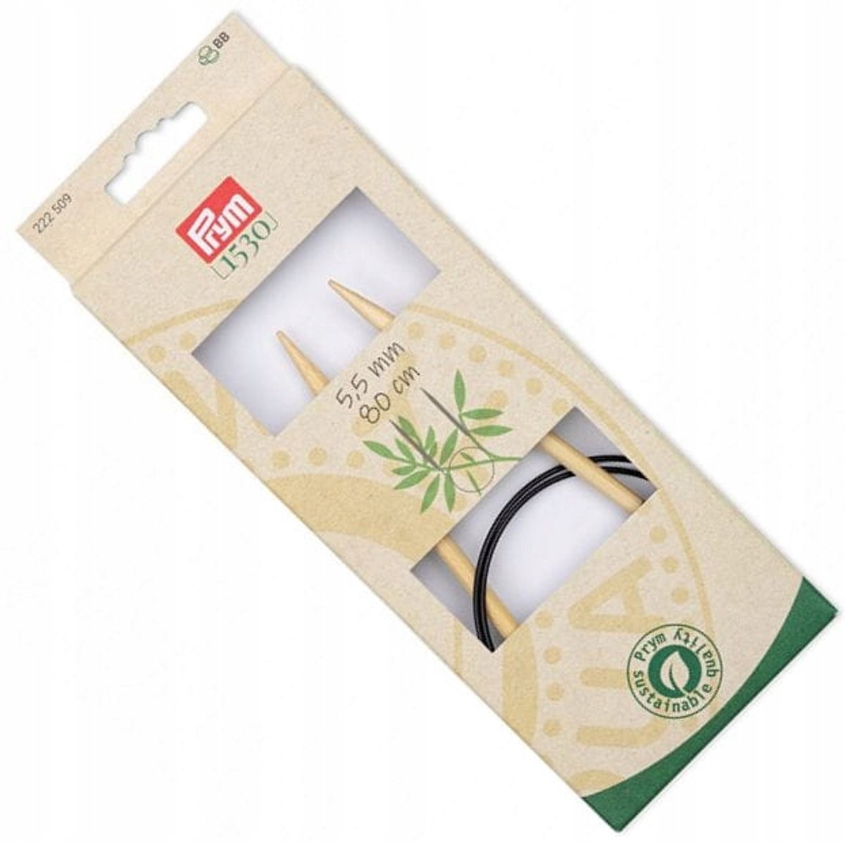 Prym Bamboe Breinaalden met Koord 80cm Maat 5.5