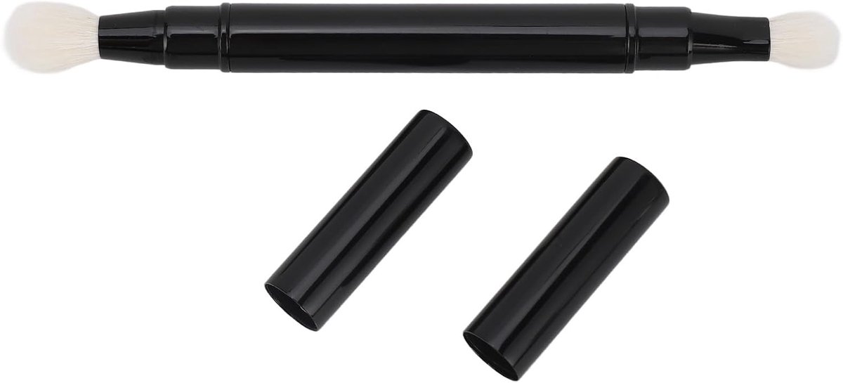 Dubbele Oogschaduwkwast - Inklapbare Draagbare Dubbelzijdige Oogmake-up Set voor Blenden - Onder Concealer - Wenkbrauw Was Kit Kwast met Fluffy Synthetisch