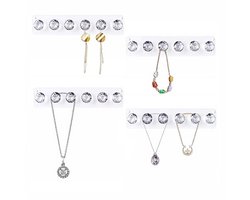 Baoswi Halsketting Hangers Acryl Kettingen Houder Wandgemonteerde Sieraden Organizer Opknoping met Diamantvorm Haken, Sieraden Hangers voor Ketting, Cadeau voor Meisjes Vrouwen (4 Pack van 6