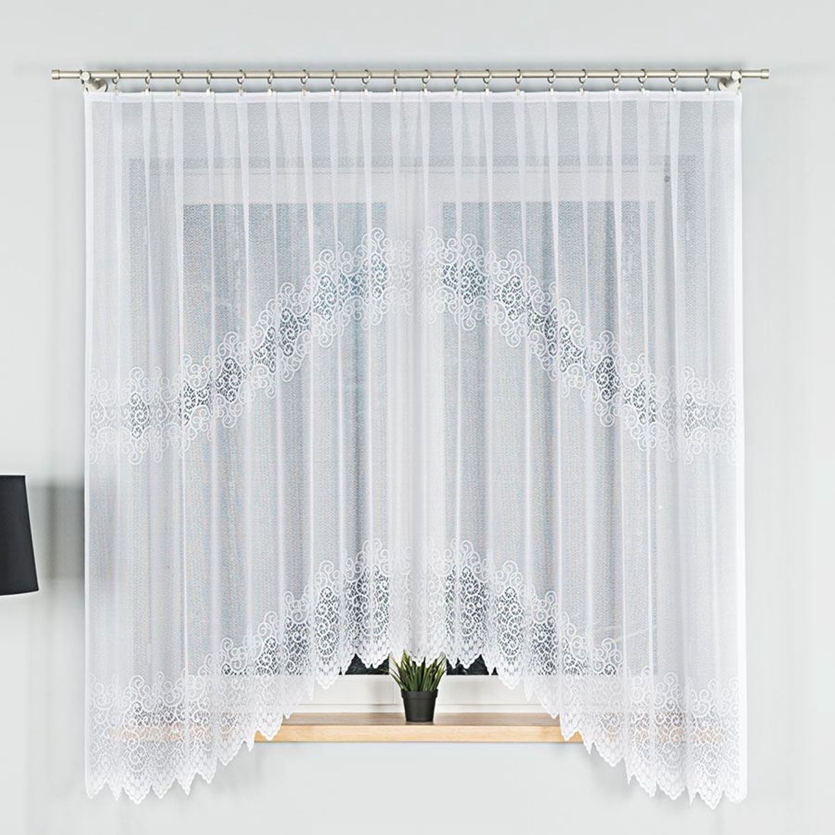 Markizeta Violetta - Kant-en-klare Jacquard Gordijn - 300x180 cm - Wit