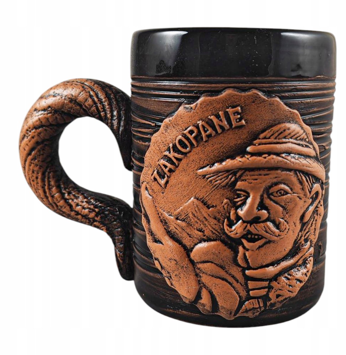 Keramieken Mok 100ml - Handgemaakt, Bruin, Zakopane Stijl