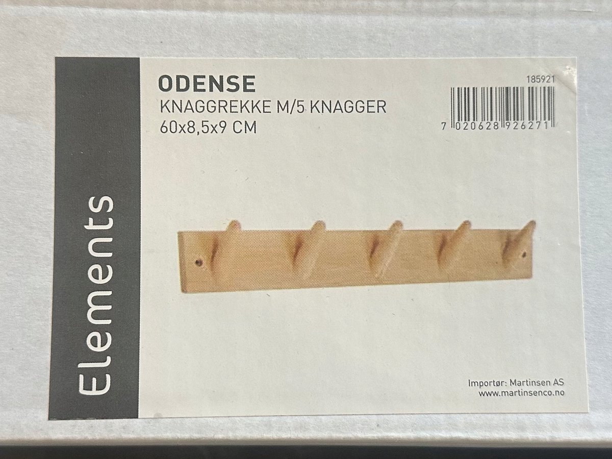 Massief Eiken Houten Kapstok - 60 cm