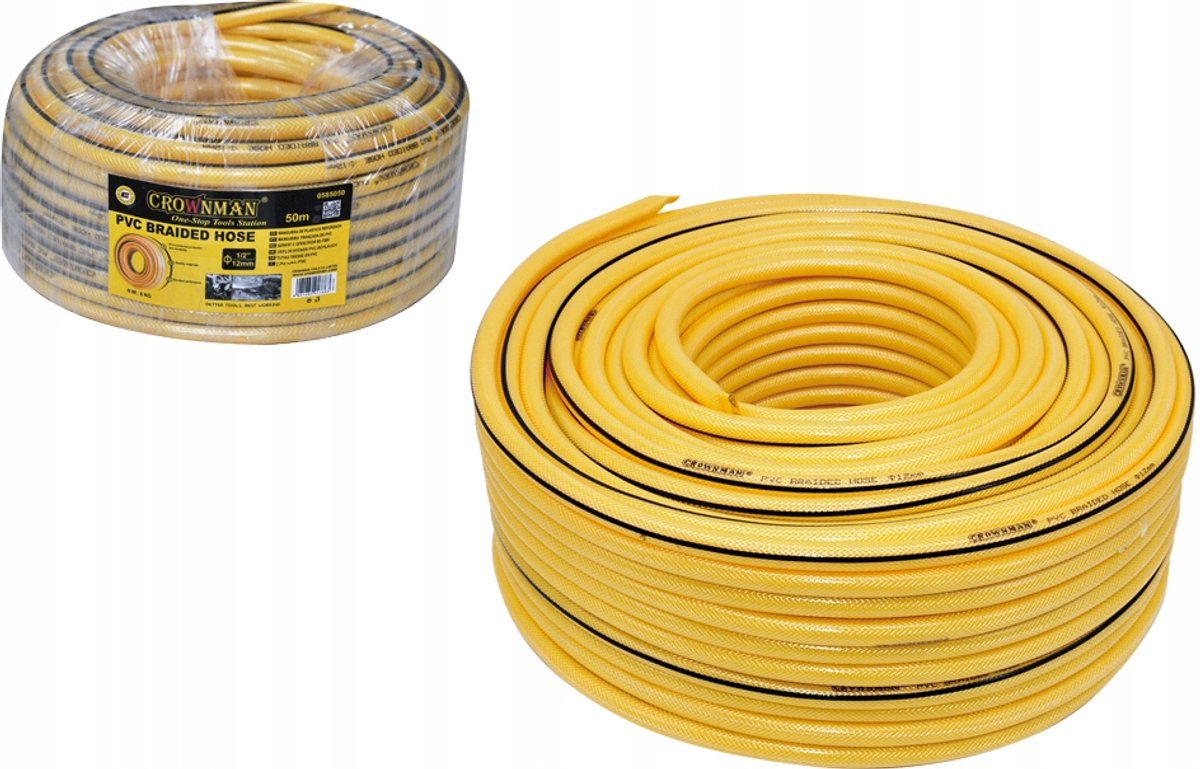 Merkloze Tuinslang 50m 1/2" PVC Versterkt met Vezels