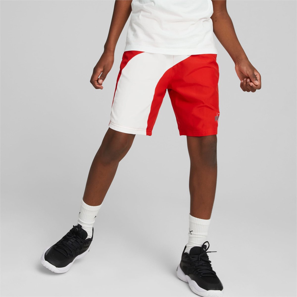 Puma Basketball Clyde Korte Broek Rood 13-14 Years Jongens,Meisjes