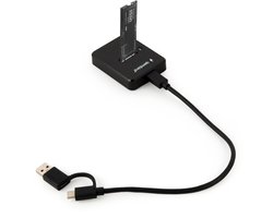 Desktop USB Type-C M.2 SATA & NVME SSD drive docking station, black