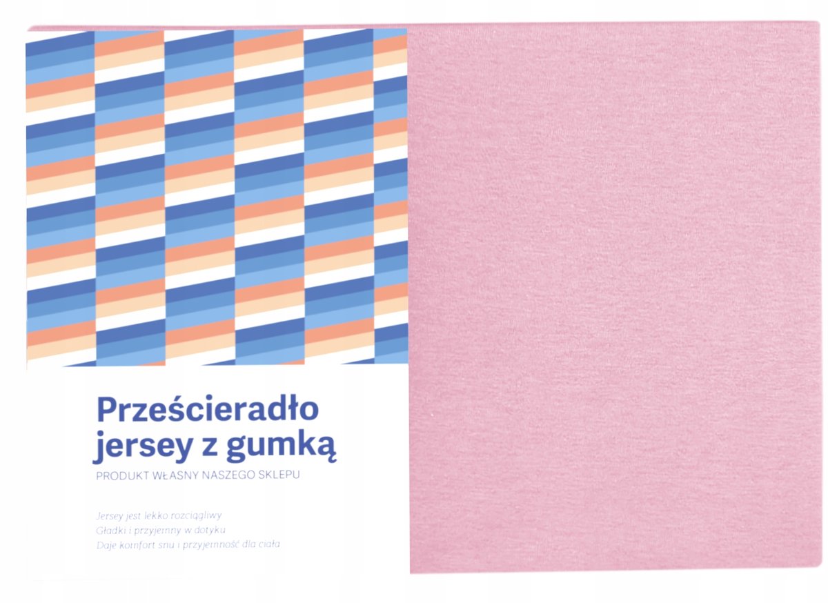 Jersey hoeslaken 140x200 cm lichtroze met elastiek, katoen