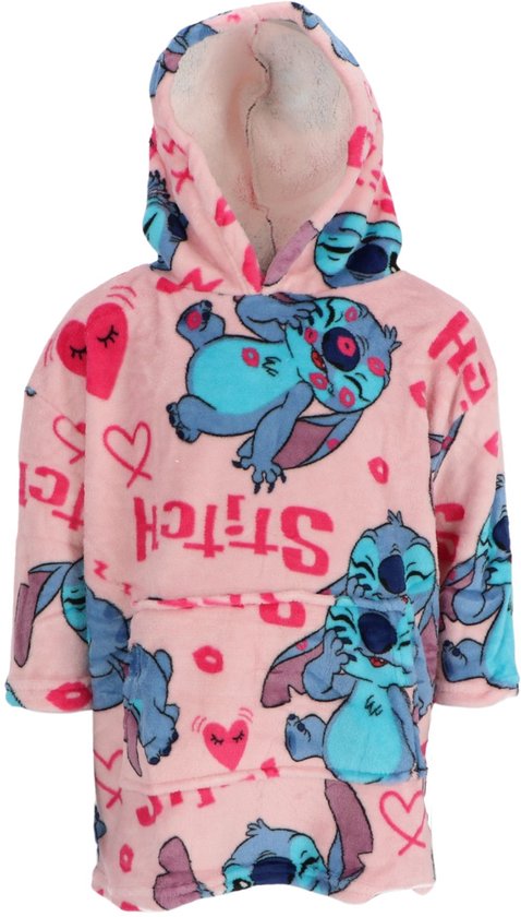 Couverture à capuche Lilo & Stitch - 7-12 ans - Polyester - Enfants - Rose