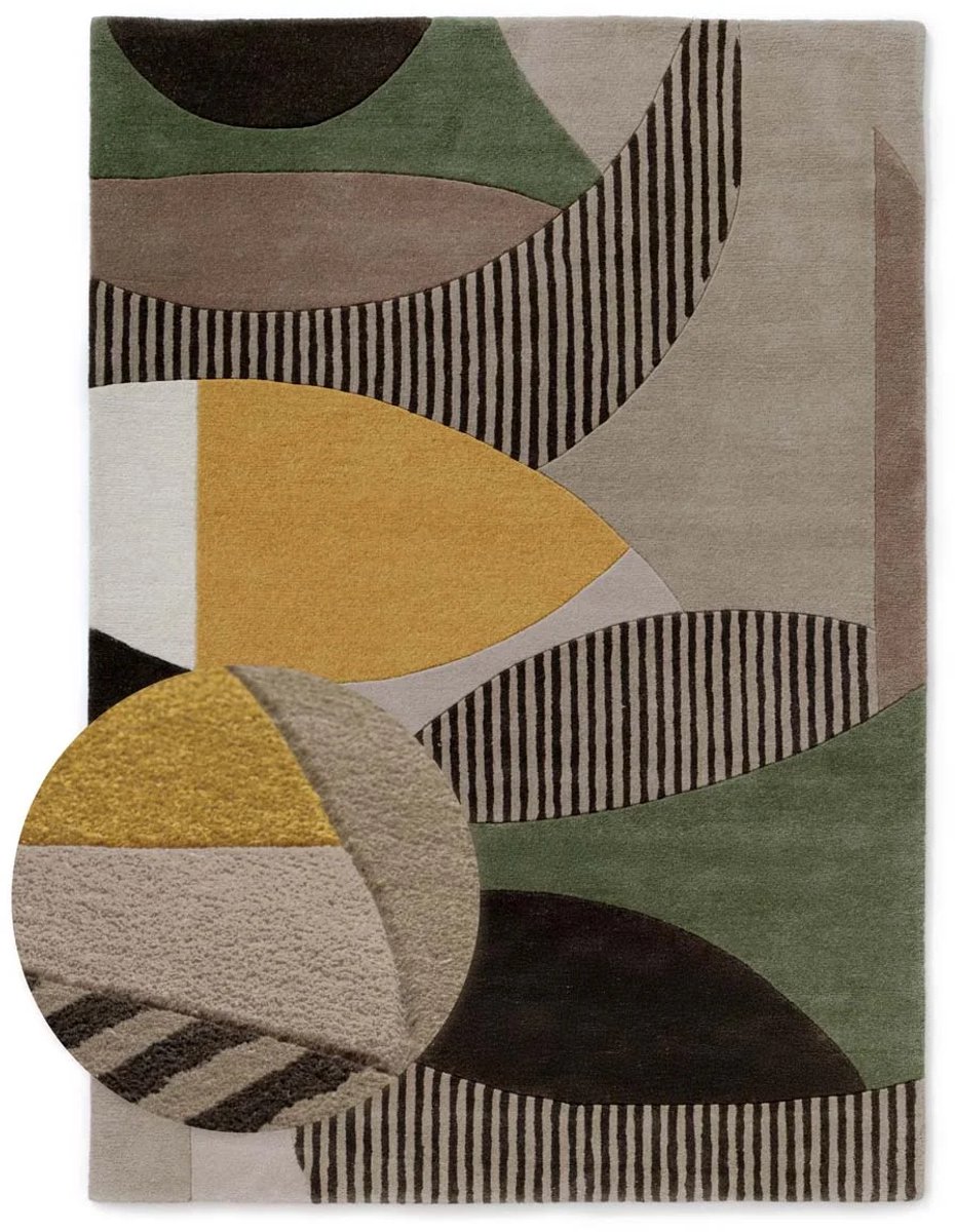 Retro vloerkleed - Skulptur Eye groen 300x400