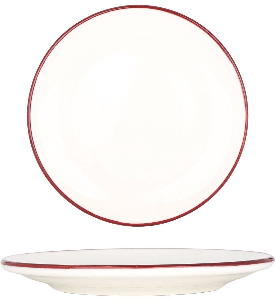 Bonna Dessertbord - Linea Burgundy - Porselein - 17 cm - set van 6