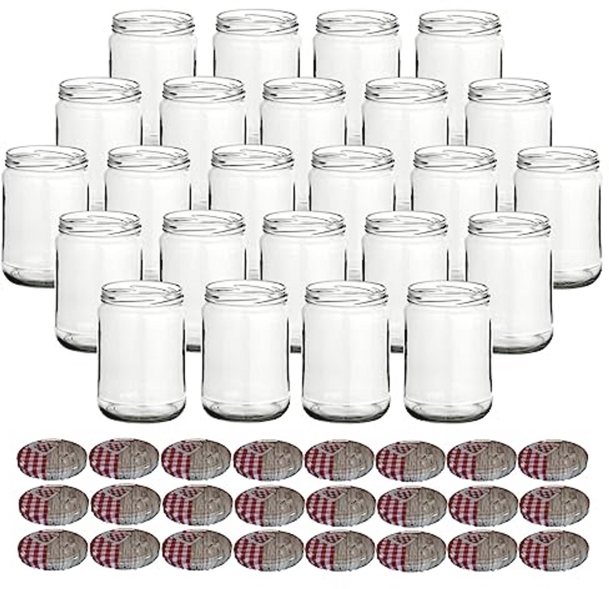 Set van 24 Weckpotten 580 ml met Schroefdeksel - Ideaal voor Inmaken en Bewaren