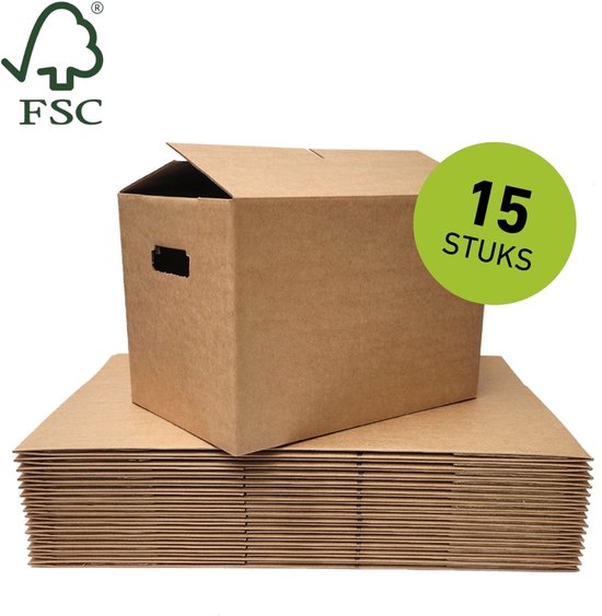 Verhuisdozen - 57 Liter - Autolock Verhuisdoos - Zelfsluitend - Stevig - Geen tape nodig - 40kg laadvermogen (100