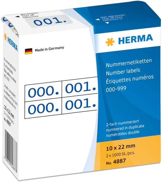 Étiquette HERMA 4887 Rectangle Bleu 1000 pièce (s)