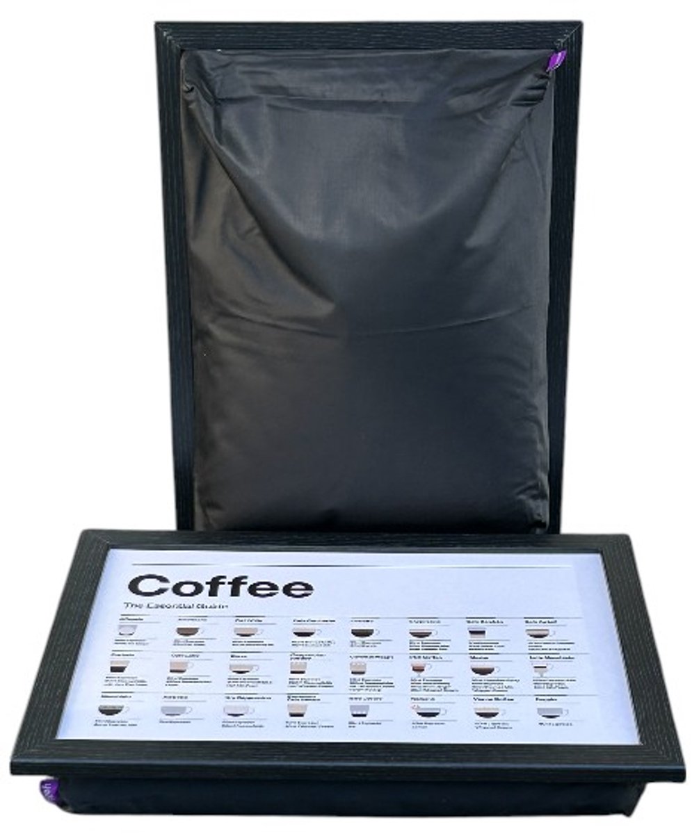 XL Laptray - Laptoptafel - Schootkussen - Extra Groot - Koffie Gids - 50x37x8 cm