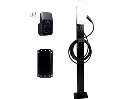 Tesla Wall Connector Gen 3 Montagepaal - voor 2 Laadpalen - Dubbele bevestingspaal voor Tesla Wall Connector Gen 3 Laadpalen - Inclusief 2x Stekkerhouder - Metaal - Zwart