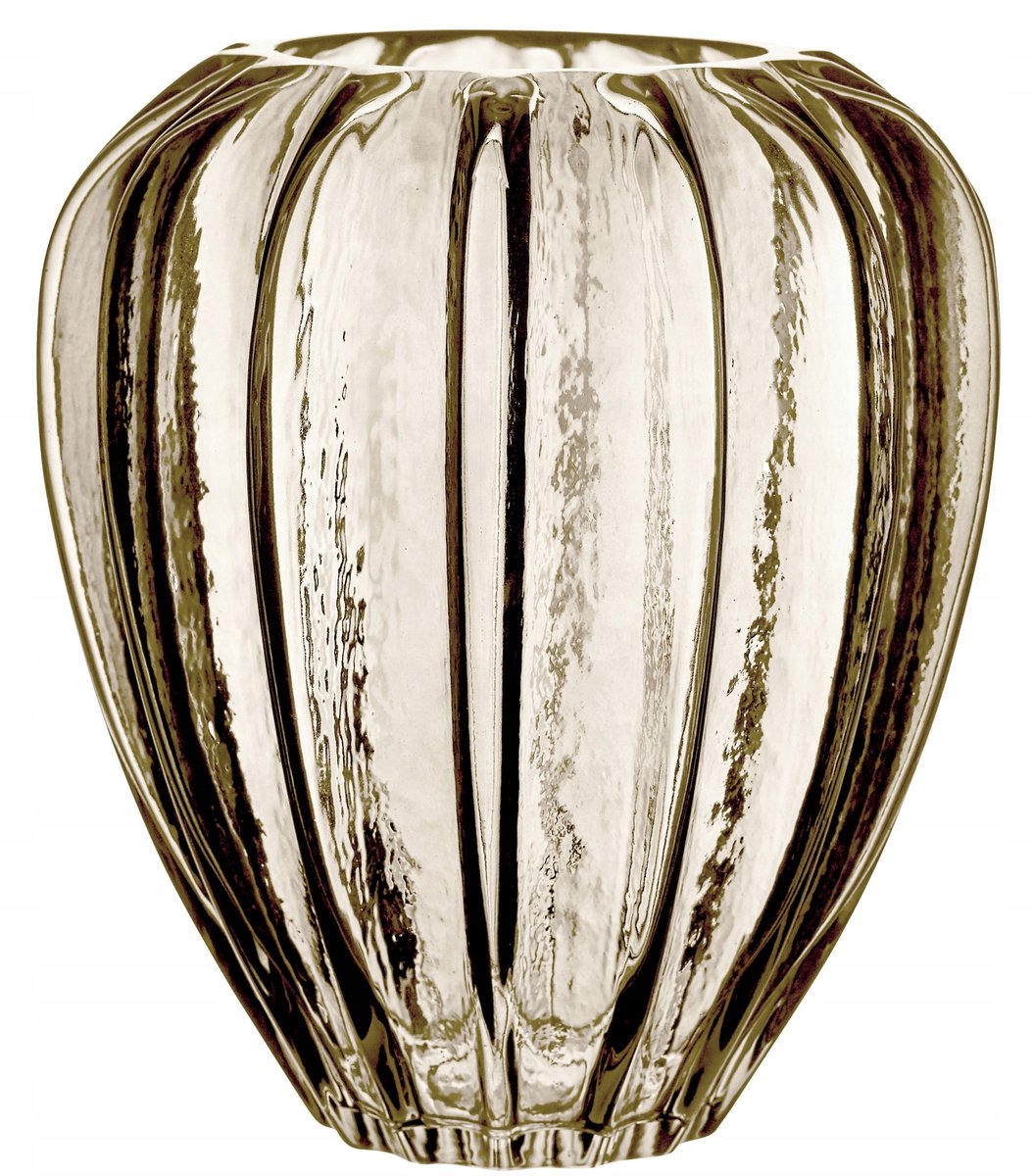 Amber Glazen Vaas 28cm - Decoratieve Retro Vaas voor Bloemen