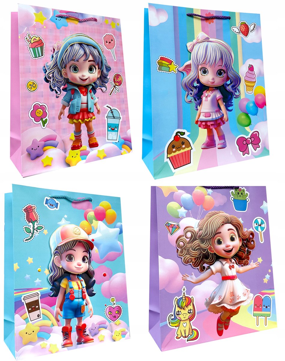 Decoratieve Cadeautas Meisje 26x32x10cm - 1 Stuk