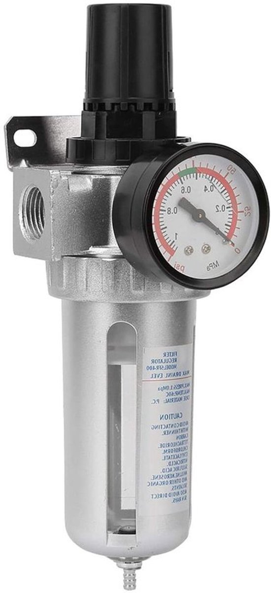 JGS Premium - Luchtcompressor Vocht Water Trap Filter Regulator Luchtdrukregelaar van Hoogwaardig Materiaal voor BSP 1/2" Compressors