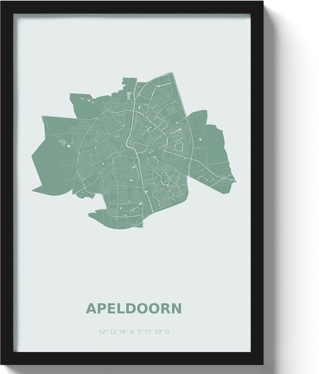 Poster Apeldoorn A2 - 42 x 59,4 cm - Groen (Exclusief Lijst)