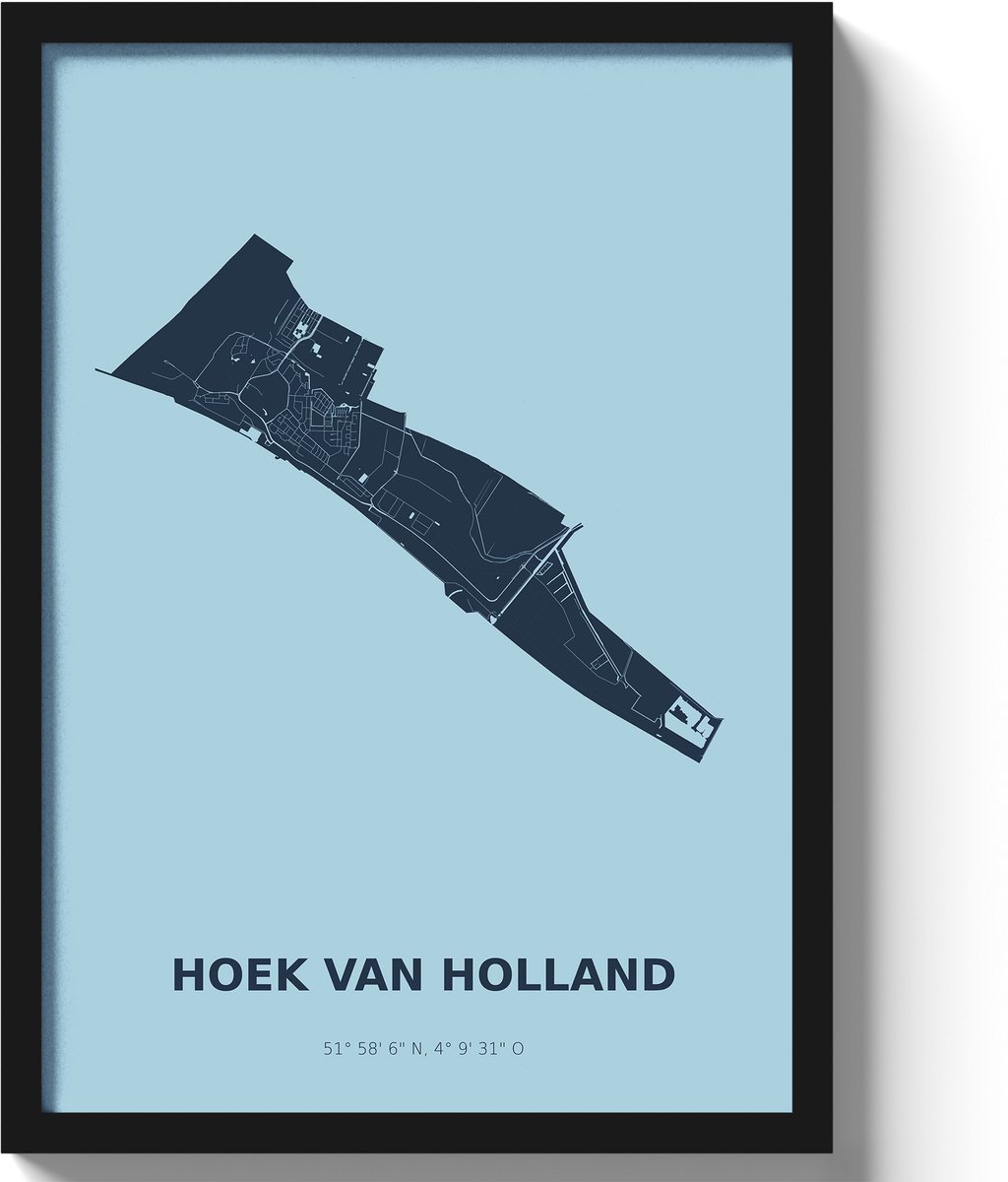 Poster Hoek van Holland A3 - 30 x 42 cm - Blauw (Exclusief Lijst)