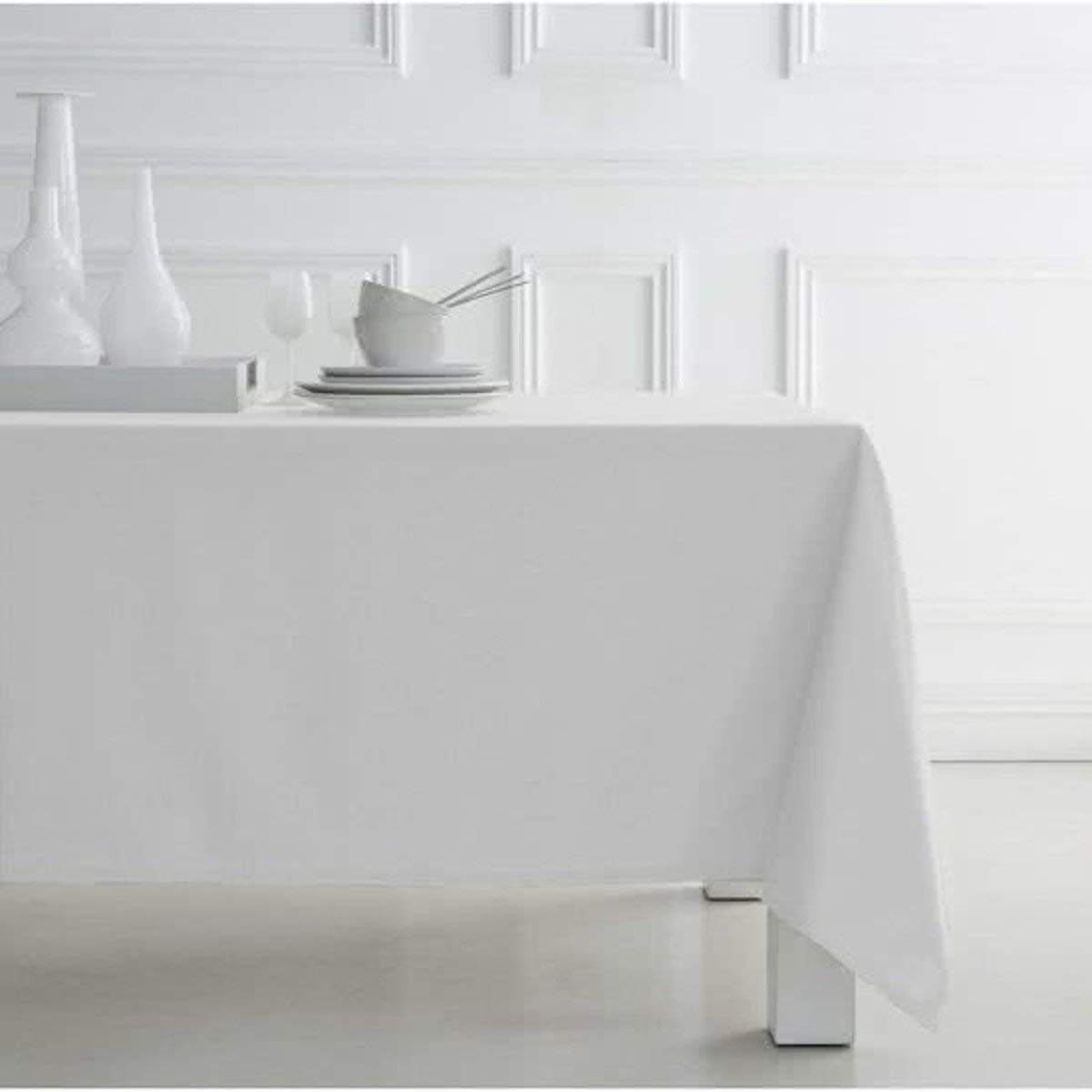 Unyqoos® Onderhoudsarm wit tafelkleed van polyester voor dagelijks gebruik