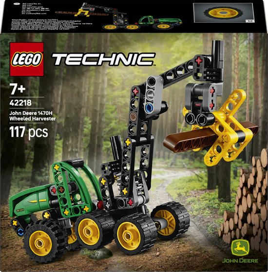 LEGO® Technic John Deere 1470H Houtoogstmachine - Werkende Klauw en Boomstam - Modelbouwspeelgoed - 42218