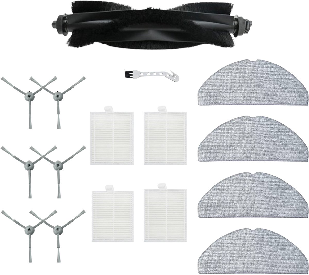 16 stuks robotstofzuiger accessoires - Geschikt voor Eufy G50 Hybrid (SES) - L60 Hybrid (SES) - L60 - L60 SES - L50 - L50 SES - Onderdelen - voor robotstofzuiger - met reinigingsborstel - Vervangingsonderdelen