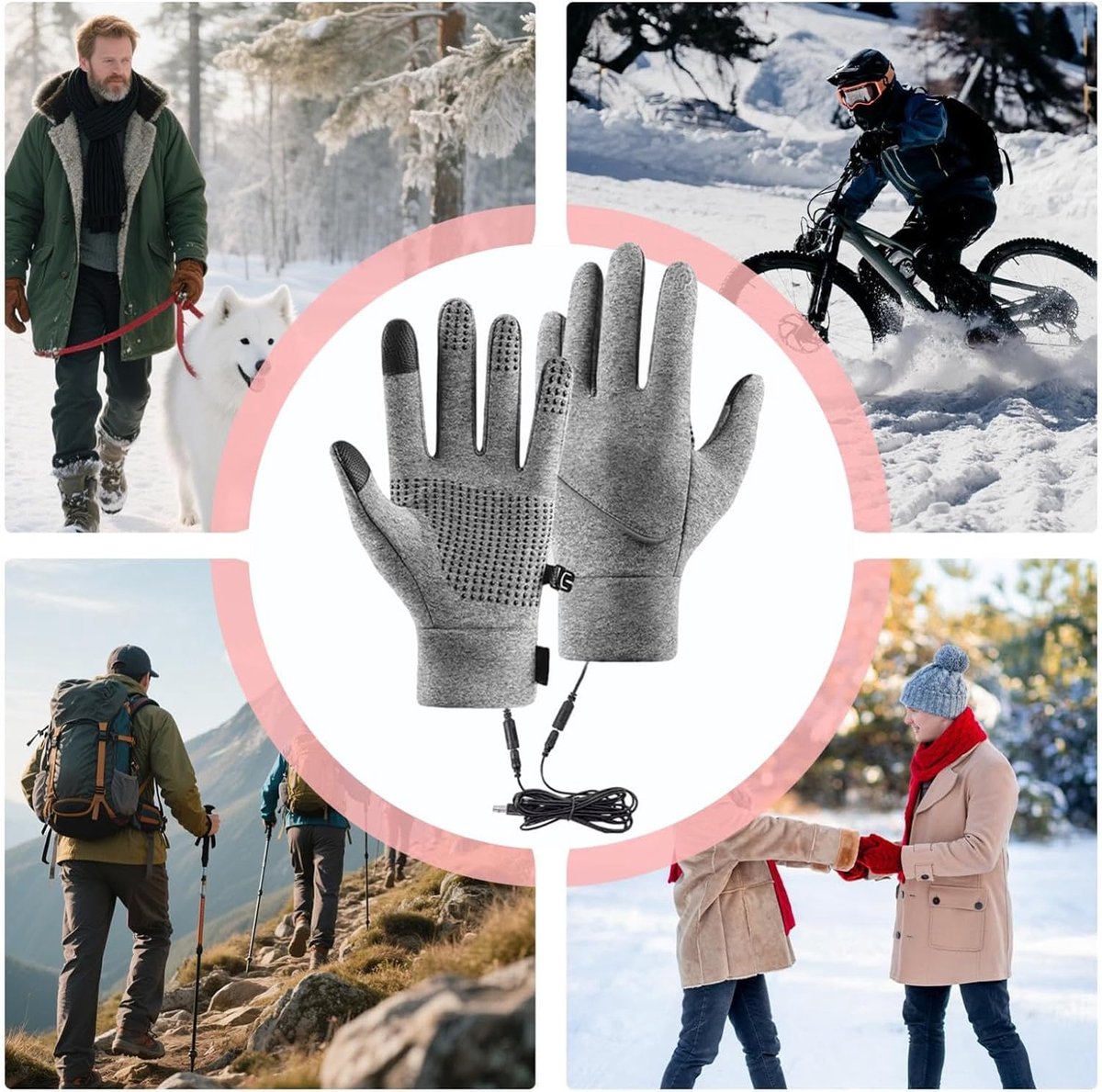 Verwarmde Elektrische Handschoenen Voor Mannen En Vrouwen - Winter Volledig Vinger Handwarmer Accessoire - Skiën Fietsen Golf Klimmen Outdoor Gereedschap - Buiten Activiteiten Warmte Bescherming - Comfortabele En Duurzame Winterhandschoenen-L — cadeau in Sport & Outdoor - foto 6