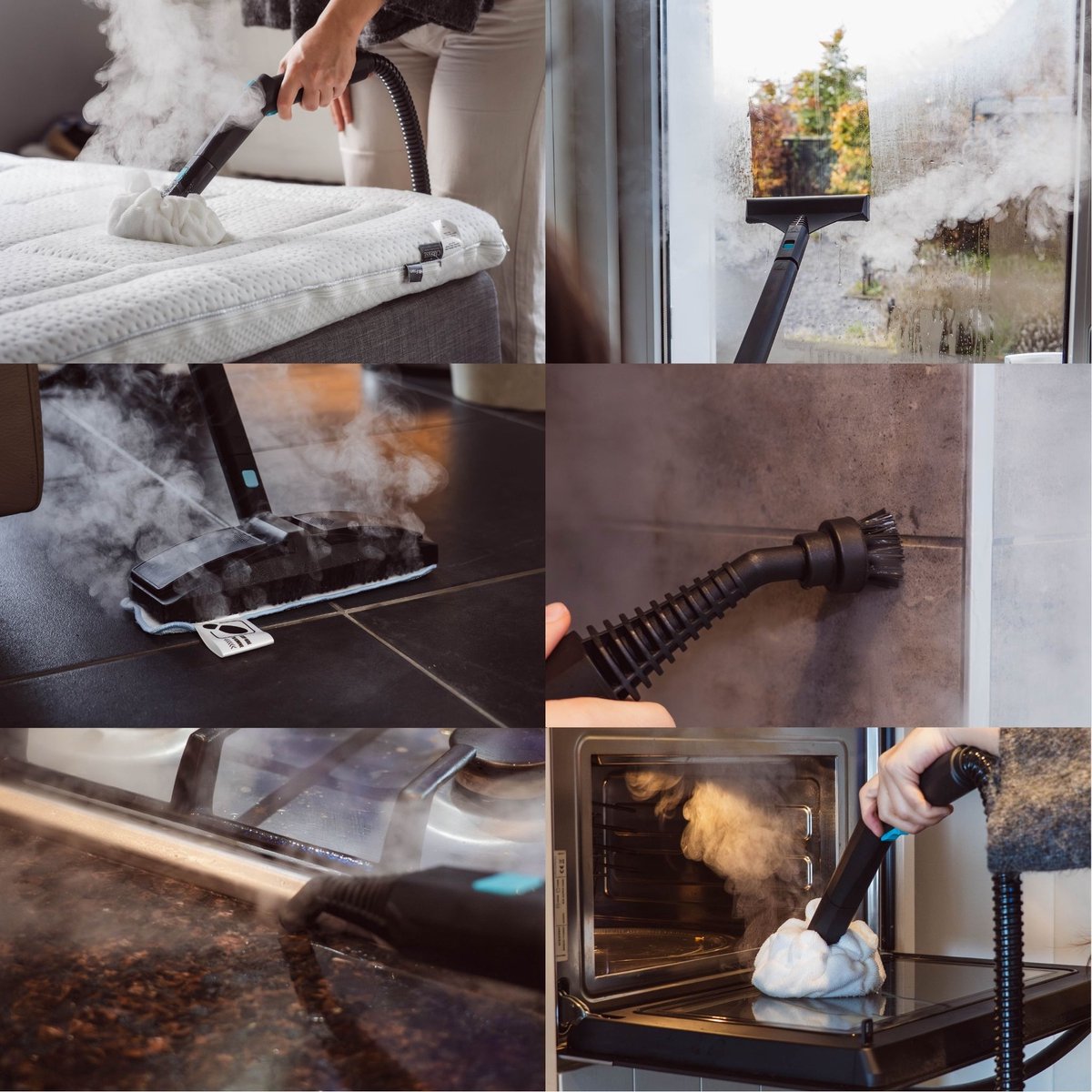 Sophitech Stoomreiniger - 30s Opwarmtijd - 2600W - 140°C Dieptereiniging - 4 Bar Krachtige Stoom - 2.5L Watertank - Tapijtreiniger en Handstomer voor Vloer, Bank en Badkamer - 20 Accessoires thumbnail 3