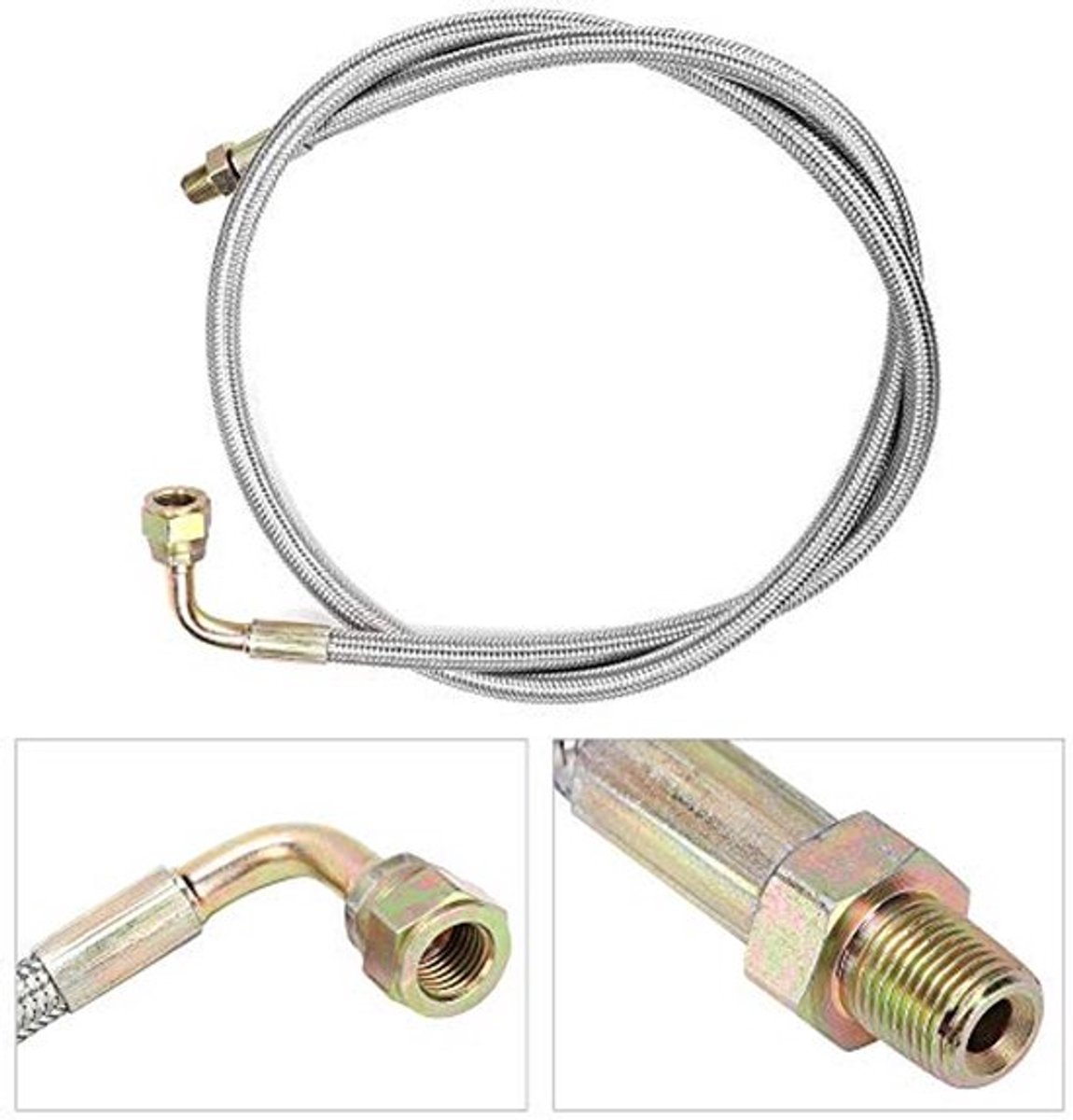 36" Gevlochten Staal Turbo Olie Feed Lijn - 1/8 NPT - Diverse Fittingen