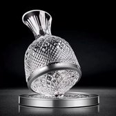 ZYLARO Luxe Wijnkaraf, Draaiende decanteerkan, 1.5L, Luxe kristal wijn Karaf, met kristallen basis, Decanteer, beste cadeau