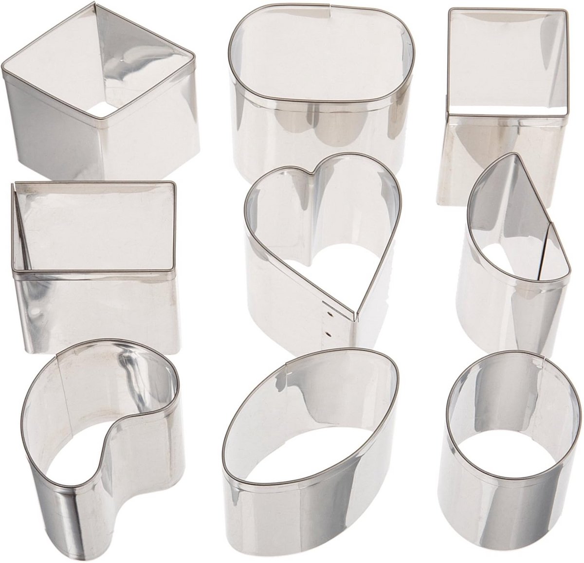 Roestvrijstaal Petit Four Snijders Set - 9 Delig
