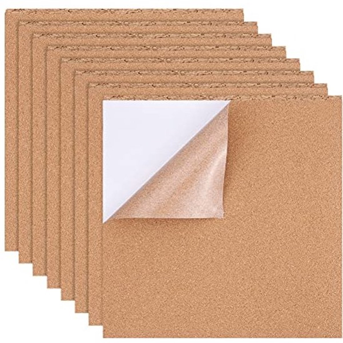 Zelfklevende Kurkplaten 12 Stuks - 30 x 30 cm - Antislip en Warmte-isolerend