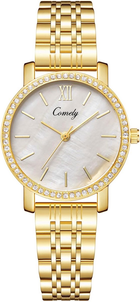 Dames horloge roestvrij staal 33 mm waterdicht