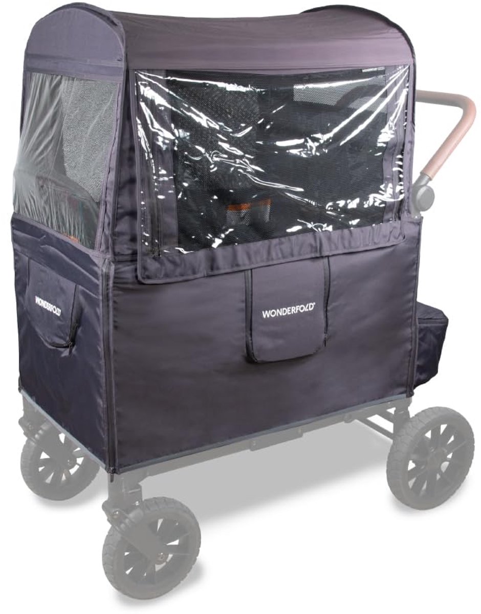 WonderFold W2 Elite Regenkap voor Bolderkar - Regenhoes voor Kinderwagen - Grijs