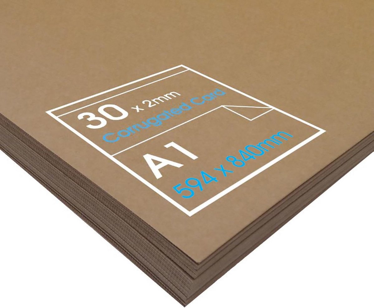 Gegolfd Karton 2mm A1 (30 Vellen) - Sterk en Stevig Modelbouw Materiaal