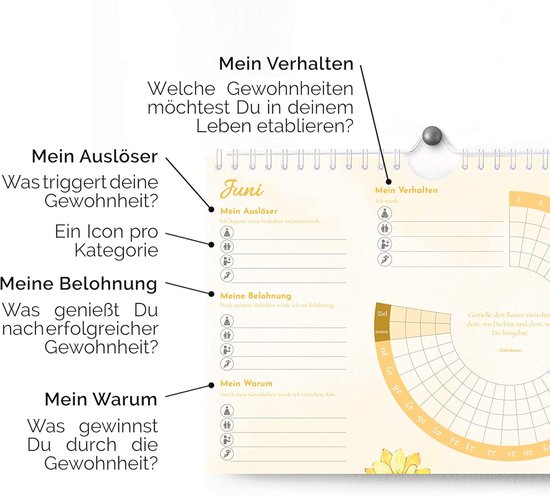 Calendrier Habit Tracker 12 Mois Non Organisé - Pour Habitudes Saines et Objectifs
